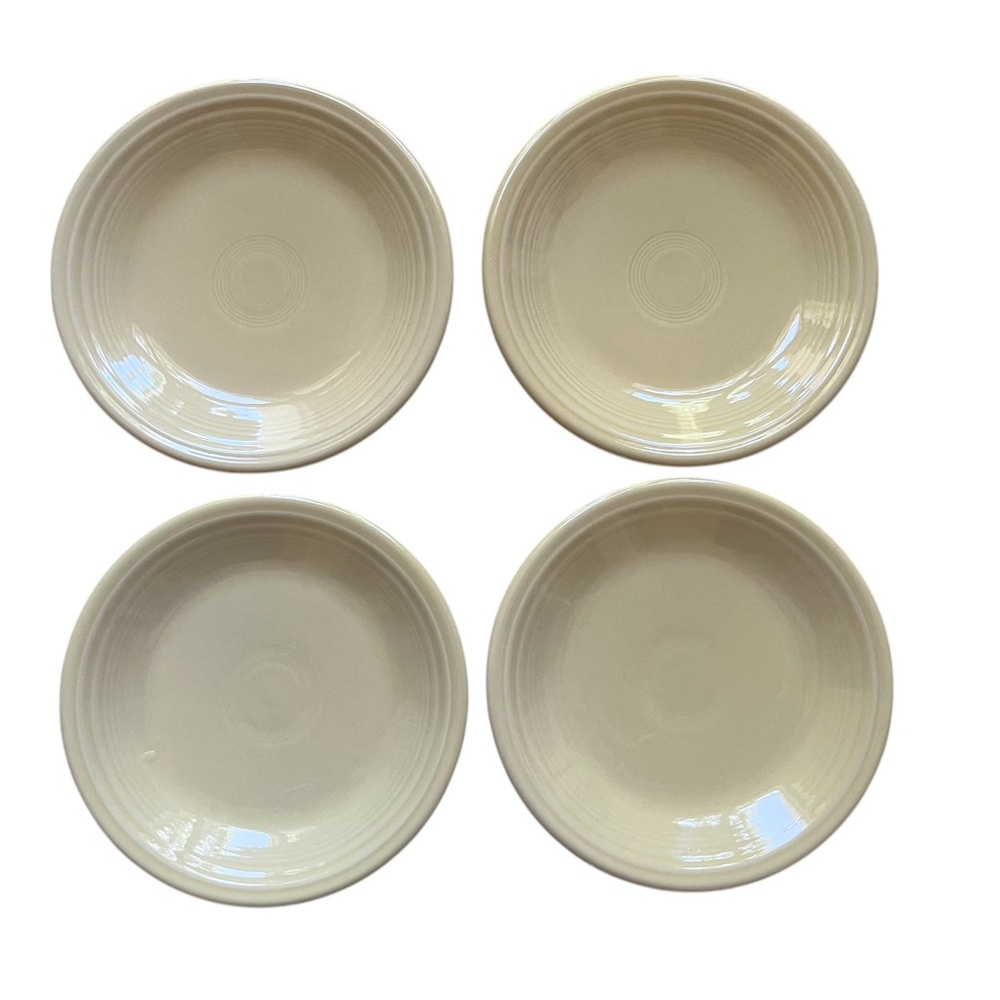Fiesta Homer Laughlin Salad Dessert Small Plate 7 1/4” Lot Of 4 Pale Yellow